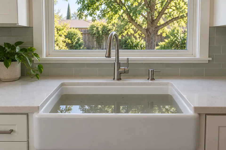 Generated illustration of a slow-draining Sacramento sink.